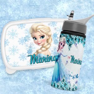 Set Personalizat cu Elsa din Frozen – Caserola si Sticla pentru Apa