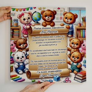 Tablou Canvas Personalizat - Cadou pentru Educatoare de Ursuleti
