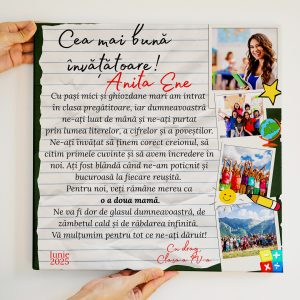 Tablou Canvas Personalizat Colaj - Cadou pentru Cea mai Buna Invatatoare