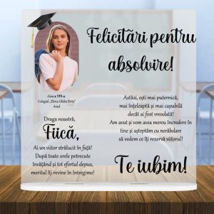 Placheta - Cadou pentru Absolvire Fiica cu Fotografie