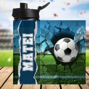Sticla pentru Apa Personalizata - Minge de Fotbal Efect 3D - 750 ml