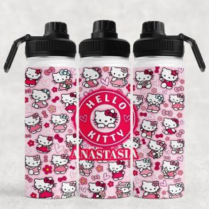 Sticla Pentru Apa Personalizata cu Hello Kitty Roz - 800ml