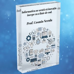 Trofeu Personalizat - Cadou pentru Profesorul de Informatica