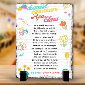 Ardezie Personalizata Cadou pentru Doamna Educatoare - O Mama Iubitoare