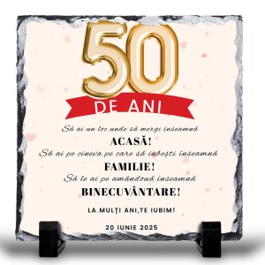 Piatra Patrata Personalizata Cadou Pentru 50 de Ani