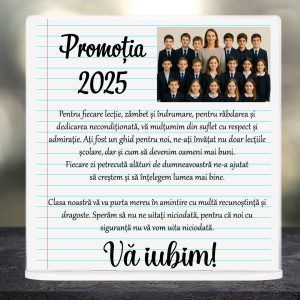 Placheta Personalizată pentru Doamna Învățătoare - Cadou din Partea Clasei a IV-a