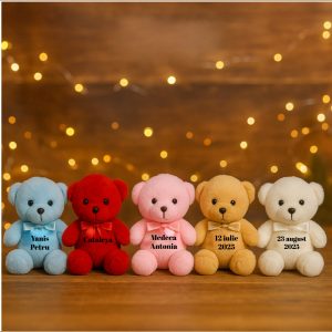 Ursulet de Plus Adorabil Personalizat - Cadou pentru Botez