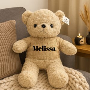 Ursulet de Plus Personalizat cu Pulovar Crem